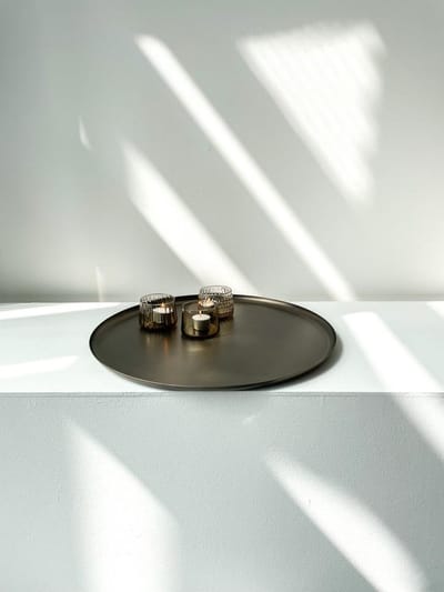 XLBoom Bao Tray XL Ø 60cm Soft Black - Design serveerschaal van roestvrij staal - Verkrijgbaar in Soft Black | Matt Black | Soft Copper | Red | Green - Luxe dienblad voor tafel & interieur