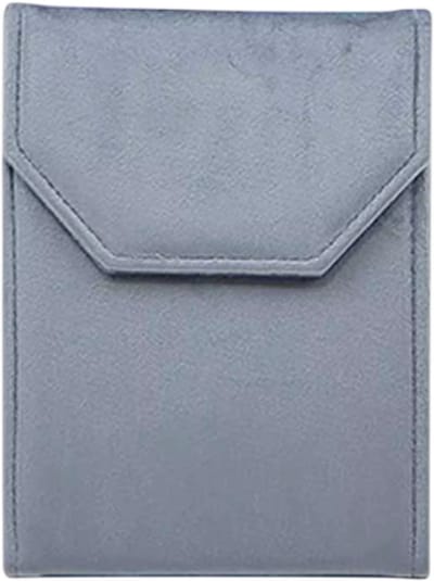 Fluwelen Sieraden Organizer Opbergtas – Opvouwbaar Sieradenzakje met Zachte Voering voor Kettingen, Ringen, Oorbellen en Sieradenopslag - Grijs