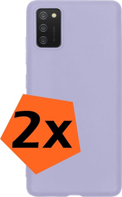 Hoes - 2 Stuks - Geschikt voor Samsung Galaxy A02s - Sterk & Shockproof - Case Siliconen - Back Cover - Telefoon Hoes - Lila