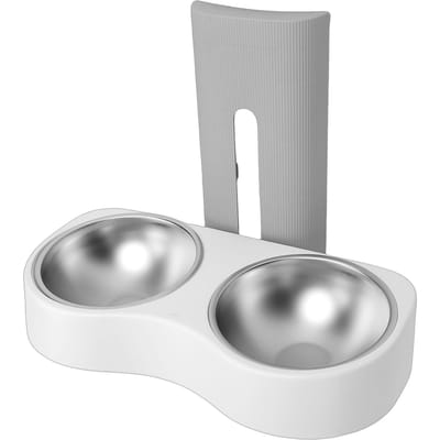 Bol d'alimentation pour animaux de compagnie mural en acier inoxydable hauteur réglable double bol station d'alimentation murale pour animaux Type 1