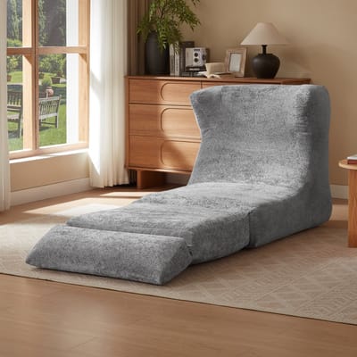 MIVRAY Relaxfauteuil 90 x 118 x 86 cm - Handmatig Verstelbaar Van Fauteuil Naar Ligstoel - Voor Woonkamer En Slaapkamer - Stof Grijs