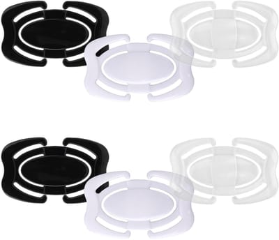 Dailygoods- Bandclips Antislip - 6st BH-Bandjes - Doorzichtig/Crème/Zwart - Converter voor Racerback - Kunststof - 2,7x4,4 cm
