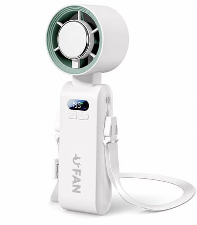 VHV - Ventilator - Handventilator - Mini ventilator - Tafelventilator - Nekventilator - Met Ijsfunctie - 4000mAh Draagbare Mini Ventilator Opvouwbaar - 3-in-1 en met 199 Snelheden - Digitaal Display - Koelventilator voor Reizen en Kantoor - Wit