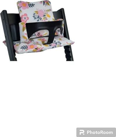 Heppie Baby - Kinderstoelbekleding - Geschikt voor Stokke Tripp Trapp - Waterdicht - Stoelverkleiner - Kinderstoel - Kussenset - Tuinbloemen