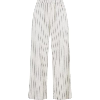 Urban Classics - Structured Striped Relaxed Fit Wijde broek - 4XL - Gebroken wit/Zwart