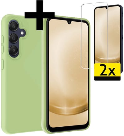 Hoesje - Met 2x Screenprotector - Geschikt voor Samsung Galaxy A26 - Sterk & Shockproof - Back Cover - Siliconen Case - Telefoon Hoes - Telefoonhoesjes - Groen