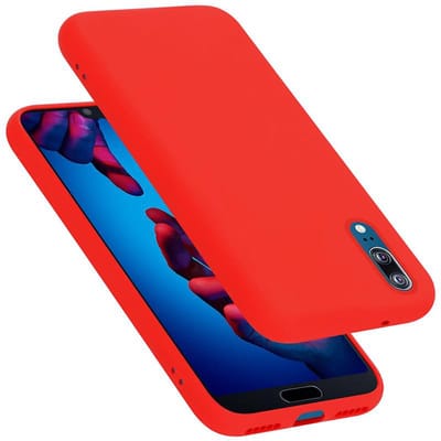 Cadorabo Hoesje geschikt voor Huawei P20 in LIQUID ROOD - Beschermhoes gemaakt van flexibel TPU silicone Case Cover