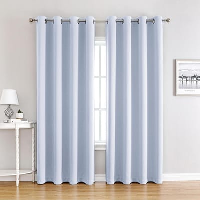 2 Verduisterende Gordijnen voor Woonkamer Thermische Isolatie Slaapkamergordijnen Alle Maten Alle Kleuren W132xH160cm&Grommet wit