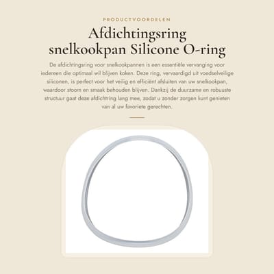 Dailygoods- Afdichtingsring 20 cm - Vervangende Pakking - Siliconen O-ring - Voedselveilig - Duurzaam - Eenvoudig te Reinigen - Snelkookpan