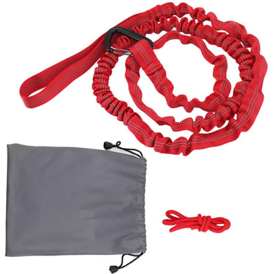 Corde de remorquage de vélo Longueur naturelle 1,7 m Conception extensible Nylon Alliage Portable VTT Tirage rouge