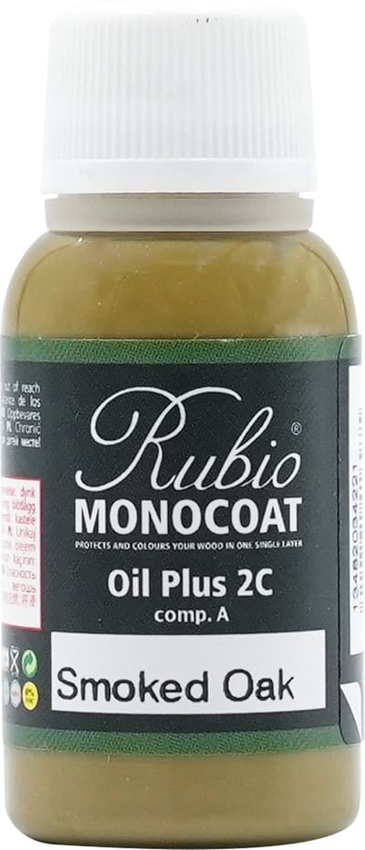 Rubio Monocoat Oil Plus 2C - Ecologische Houtolie in 1 Laag voor Binnenshuis - Smoked Oak, 20 ml