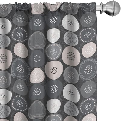 ABAKUHAUS Gordijnen – 2x75x225 cm – microvezel, halverduistering, gestippeld