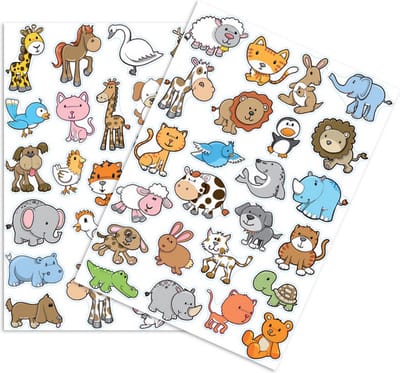 Stickers - Grappige Dieren Cartoonstyle - Scrapbook Hobby DIY Stickervel - 2/1.5-5cm - 50 Stuks