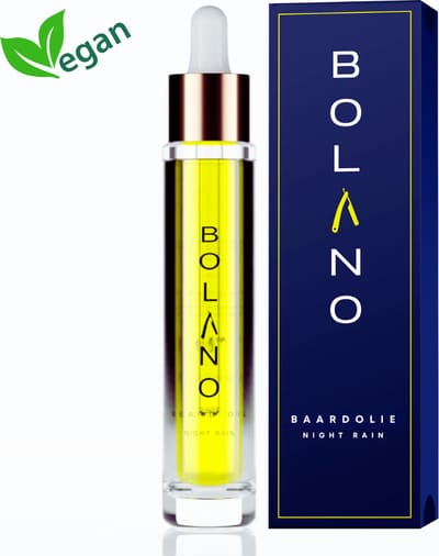 Bolano® Baardolie Night Rain - 30 ml - Baardverzorging - Baardgroei - Baardvoeding - Unieke luxe geur - Voor de gevoelige huid - Beard oil