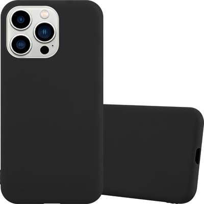 Cadorabo Hoesje geschikt voor Apple iPhone 14 PRO in CANDY ZWART - Beschermhoes gemaakt van flexibel TPU silicone Case Cover
