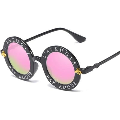 Nouvelles Lunettes de Soleil Rondes Femmes Cool Marque Designer Colorées Lunettes de Soleil Féminines Monture en Plastique Extérieur Miroir Lunettes pink