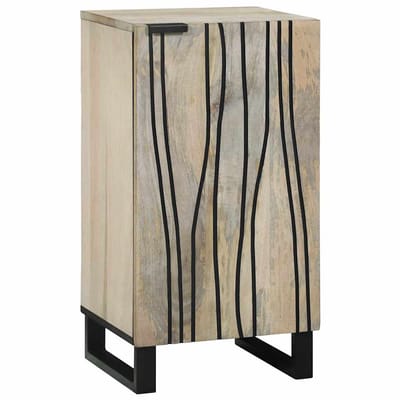 vidaXL - Dressoir - Wit - 40 - x - 33 - x - 75 - cm - massief - mangohout