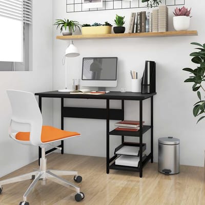 vidaXL - Computerbureau - 105x50x72 - cm - MDF - en - metaal - zwart