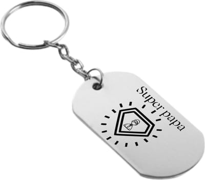 Akyol - super papa sleutelhanger - Papa - beste papa ever - vaderdag cadeau - familie cadeau - papa cadeau - bedankt voor alles - 54 x 29mm