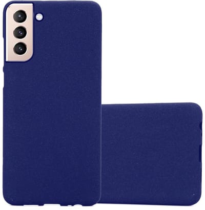 Cadorabo Hoesje geschikt voor Samsung Galaxy S22 in FROST DONKER BLAUW - Beschermhoes gemaakt van flexibel TPU silicone Case Cover