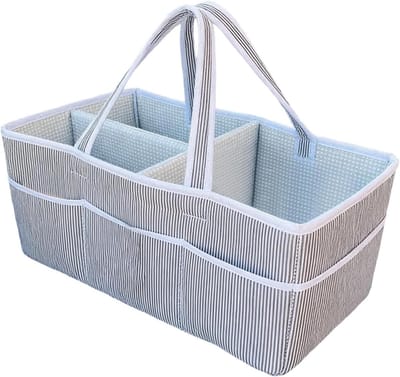 Luier Organizer - Opbergmand Baby - Babykamer Inrichten - Uitneembare Scheidingswand - 38.5 cm - Grijs