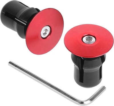 Handvat Dopjes - Fiets Accessoires - Fietsen Beschermen - Aluminium Constructie - 2 Stuks - Rood en Zwart