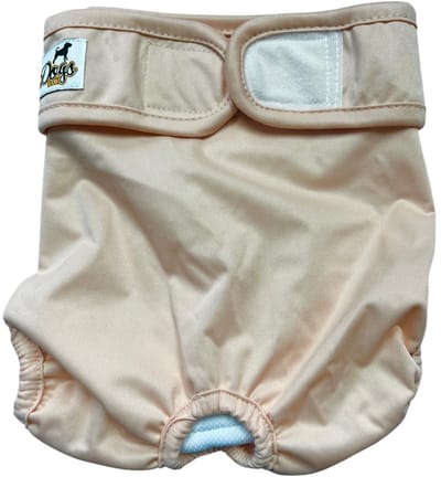 Dogs&Co® Loopsheidbroekje Beige - Maat XS tot 2 KG - Katoen & Mesh Stretchy met Klittenband - Hondenluier - Loopsheidbroekje hond - Honden - Incontinentiebroekjes
