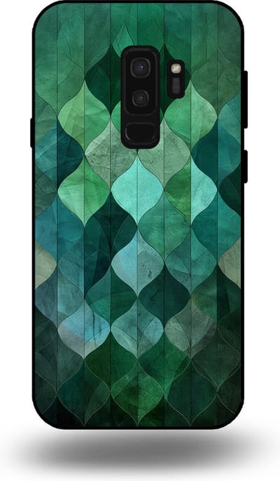Smartphonica Telefoonhoesje geschikt voor Samsung Galaxy S9 Plus met groene bladeren opdruk - TPU backcover case green leaf design - Groen geschikt voor Samsung Galaxy S9 Plus