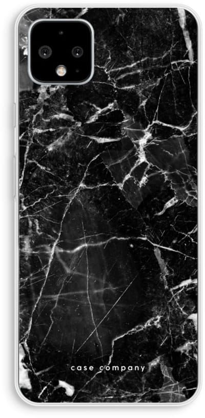 Case Company® - Hoesje geschikt voor Google Pixel 4 XL hoesje - Zwart Marmer - Soft Cover Telefoonhoesje - Bescherming aan alle Kanten en Schermrand