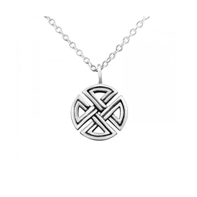 Aramat Jewels | Halskettingen | Zilveren Keltische Hanger Damesketting – Staal Symbolische Ketting RVS | Keltische-Knoop-10mm | |1,5mm | Zilver | Volwassenen | Verkleurd niet