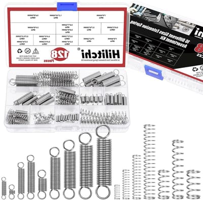 Veren Assortiment - Spanveren Set - Reparaties Onderhoud - 16 Maten RVS - 128 Stuks - Zilver