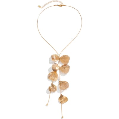 Ginkgo Blad Kwast Ketting Vrouwen Koper Modieus Blad Lange Ketting voor Werk Shoppen Goud Gratis One Size goud