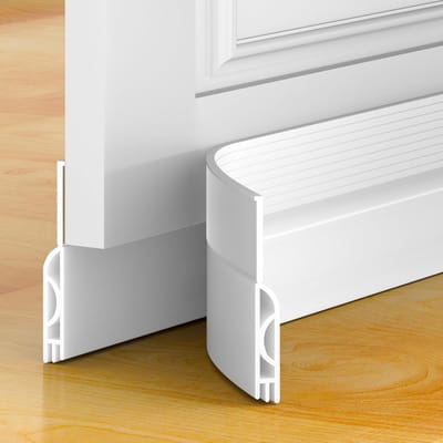 Onderkant deur tochtstrip & deurafdichting - isolerende deurkwast (snel te installeren), ideaal voor Voordeur isolatie strip tegen kou, geluid (Wit, 1M)