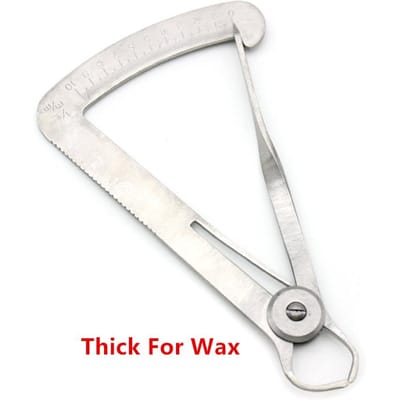 Roestvrij Staal Tandheelkundige Caliper Waspakdikte Meter Tandheelkundig Lab Gereedschap Voor Metalen Waspak Instrumenten 1 Stuk white