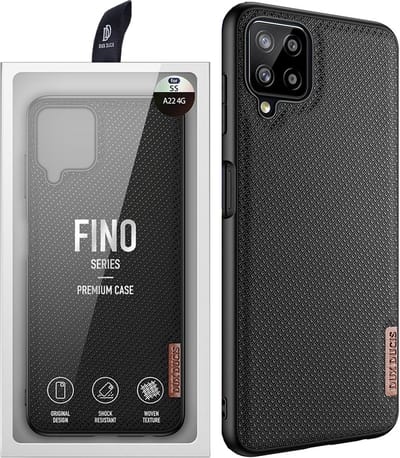 Dux Ducis Fino Case Cover Covered With Nylon Material Samsung Galaxy A22 4G Black
