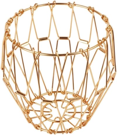 Opvouwbare Fruitmand - Metalen Opbergschaal - Keuken Organisatie - Transformeerbaar Design - 20 cm Diameter - Goud