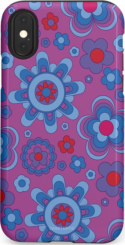 Casetastic Hoesje Geschikt voor Apple iPhone X/Xs - Stijlvolle Beschermende Duo-layer Case - Retro relax