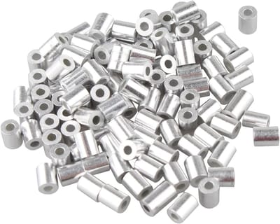 100 stuks Aluminium Krimpkous Clips met Ronde Ajestrules voor 1.5mm Kabel en Touw - Duurzaam en Betrouwbaar voor Diverse Toepassingen