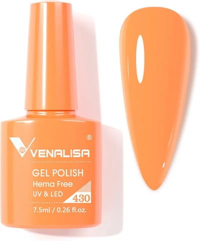 Venalisa UV Gellak Oranje - 7.5 ml - Pastel Oranje Gellak - Gellac Oranje - Pastel Gellak - Gellak Kleuren - Venalisa Gellak - Gellak Nagellak