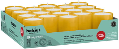 Bolsius Horeca Relight Navullingen 64/52 Amber (18 stuks)