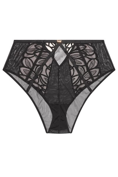 Playful Promises Playful Promise Zwarte Slip Met Grafisch Borduurwerk En Hoge Taillesize 42