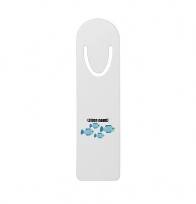 Hacebo® - groep vissen met eigen naam metalen boekenlegger - Vis - vissen liefhebbers - iemand die houdt van vissen - verjaardag - cadeau - kado - geschenk Bladwijzer boekenleggers - 12.7 cm x 3.2cm