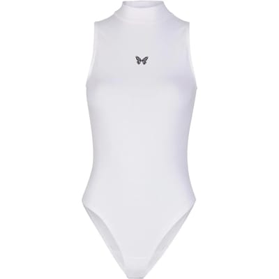 Miss Tee Damen Fly Away Ladies Sleeveless Turtleneck Body MST332 White-L