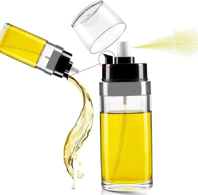 Olijfolie fles- Oliefles - Olie sprayer - Olijfolie spray - Sprayer - Twee-in-één oliefles - Met kiepwagen - 150ml - BBQ Accesoires - Geschikt voor Koken - Bakken - Huis - Keuken - Buiten