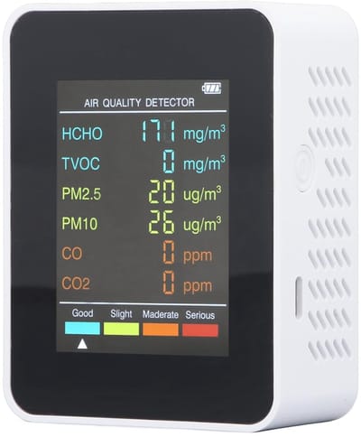 VH Supplies®Fijnstofmeter - Luchtkwaliteitsmeter - Stofdeeltjesmeter - Wit