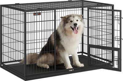 Feandrea - Hondenbench - Sterk Metalen Kooi - Voor Grote Honden - 2 Verwijderbare Deuren