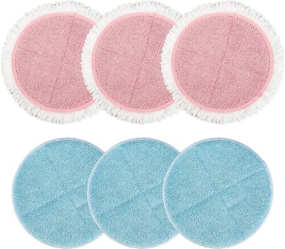 Wasbare microvezel dweilpads voor vloeren - 6 stuks, 19 cm in diameter