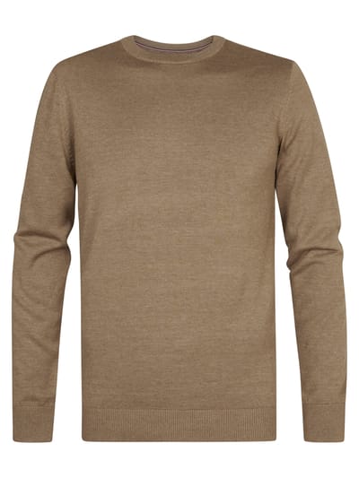 Petrol Industries Heren Fijngebreide Trui - Regular Fit - Ronde Hals - Truien Heren - Pullover - Oranje - Maat L
