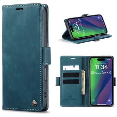 Multimedia & Accessoires Urban Book Case Hoesje geschikt voor Apple iPhone 17 Pro – Blauw -Telefoonhoesje – Met Stand – Kaarthouder – Pasjes Houder – Magneet Sluiting – Bookcase