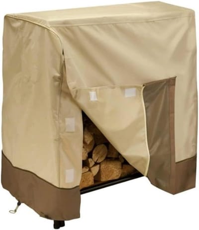 Brandhout Regenhoes - Brandhout Opslag - Buiten Beschermen - Ventilatie Gaten - 4FT of 8FT - Beige